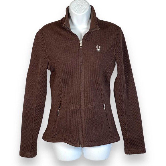 Spyder Jackets & Blazers - Spyder Knit Zip Up Athletic Performance Jacket Brown Women's Size Medium